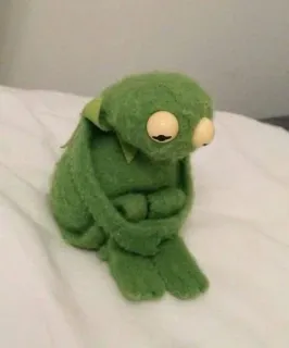 🌟 Kermit Kermit, Frosch, Puppe, traurig, deprimiert, Spielzeug whatsapp sticker