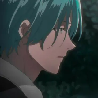 😁 anime, blue hair, male, character, portrait telegram sticker