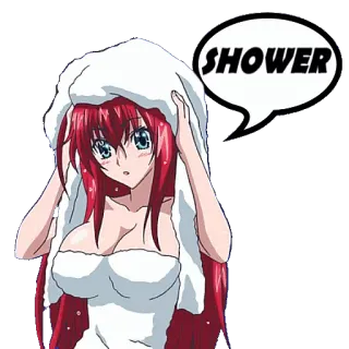 🚿 SHOWER anime, shower, girl, towel telegram sticker