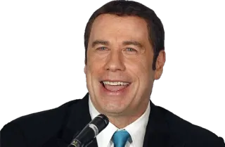 😀 John Travolta acteur, microphone, sourire, célébrité telegram sticker