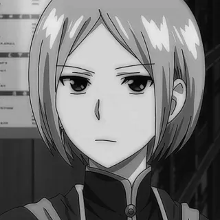 ⚔️ animé, portrait, monochrome, expression, personnage whatsapp sticker