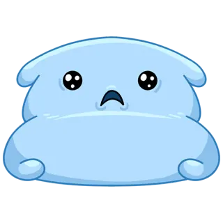 😳 imut, blob, kartun, karakter, sedih, biru whatsapp sticker