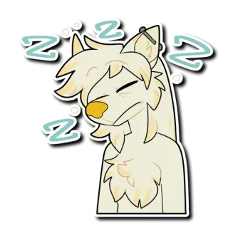 💤 zzz сонный, уставший, животное, пушистый, мультфильм telegram sticker