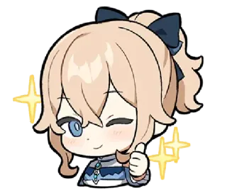 👍 Jean Gunnhildr Genshin Impact anime, game, cute, thumbs up, blonde, sparkle telegram sticker