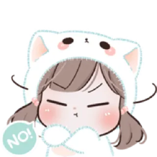 🙅‍♀️ NO! no, dissenso, rifiuto, carino, cartone animato whatsapp sticker