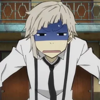 🐾 Atsushi Nakajima Bungou Stray Dogs animé, Atsushi Nakajima, Bungou Stray Dogs, personnage, choqué, drôle, confus whatsapp sticker