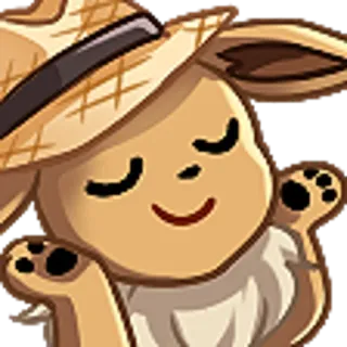 🤷‍♂️ Eevee pokemon, eevee, lindo, sombrero, animal, kawaii, fan art telegram sticker