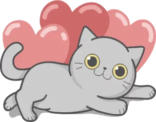 😍 Katze, Herzen, süß, Tier, Liebe, kawaii, Aufkleber telegram sticker