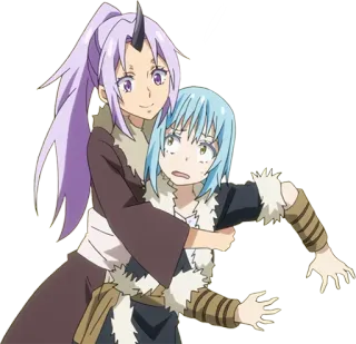 🤗 Rimuru Tempest That Time I Got Reincarnated as a Slime Anime, Fantaisie, Isekai, Réincarnation, Slime, Personnage, Millye Naville, Amitié telegram sticker