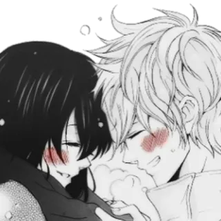 😄 Anime, Mangá, Casal, Ruborizar, Romance, Amor whatsapp sticker