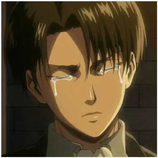 😔 Levi Ackerman Attack on Titan Anime, Pleurs, Triste, Larmes, Personnage, Livaï, Livaï Ackerman, L'Attaque des Titans telegram sticker