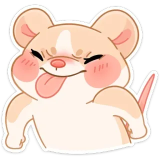 😛 hamster, animal, cute, rodent, sticker telegram sticker