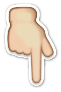 👇 Emoji, Mão, Apontando para baixo, Direção, Símbolo telegram sticker