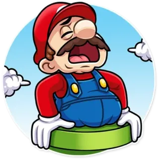 😫 Mario マリオ, ビデオゲーム, 漫画, 疲れた, 睡眠 telegram sticker
