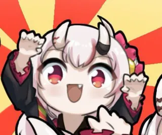 😃 Anime, Personagem, Chifres, Fofo, Kawaii, Desenho animado telegram sticker