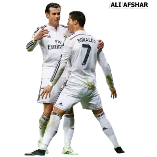 ⚽ Cristiano Ronaldo ALI AFSHAR sepak bola, sepak bola, olahraga, atlet, Cristiano Ronaldo, Gareth Bale telegram sticker