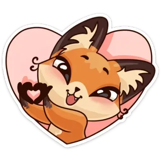 ❤ fox, cute, animal, heart, love, cartoon telegram sticker