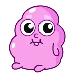 😉 blob, pink, cute, cartoon, character, monster whatsapp sticker