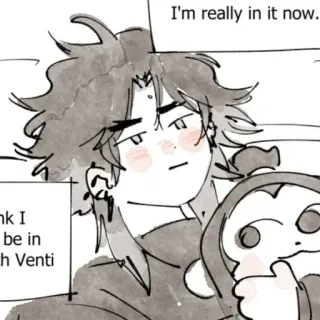 ☁️ I'm really in it now. 
ink I be in h Venti telegram sticker