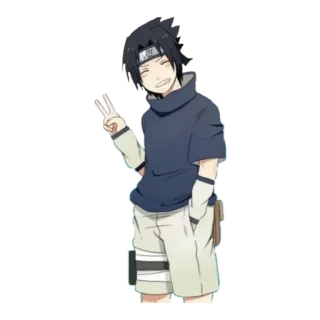 ✌️ Sasuke Naruto 애니메이션, 만화, 우치하 사스케, 평화 마크, 만화 telegram sticker