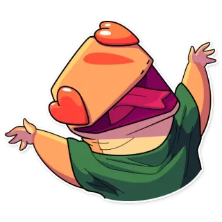 😍 cartoon, illustratie, personage, grappig, sticker telegram sticker
