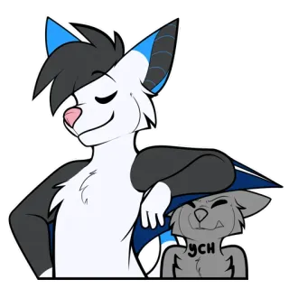 😎 ych furry, animale, gatto, cartone animato, carino telegram sticker