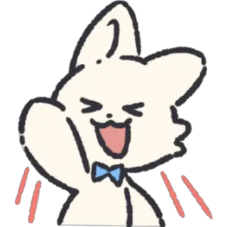 🤚 imut, binatang, kelinci, senang, kartun, stiker telegram sticker