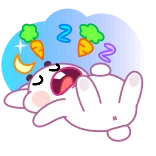😴 睡觉, 兔子, 胡萝卜, 月亮, 梦, 可爱 whatsapp sticker