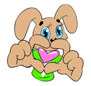 ❤ cane, animale, cartone animato, cuore telegram sticker