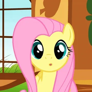 😯 Fluttershy My Little Pony imut, kartun, kuda, poni, binatang telegram sticker