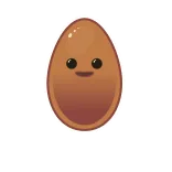 😳 Ei, Kawaii, Süß, Essen, Braun, Cartoon telegram sticker