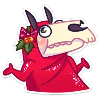 🤷‍♀️ dessin animé, animal, noël, fête, nœud, festif whatsapp sticker
