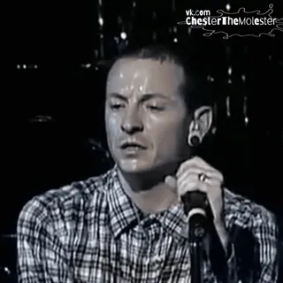 😄 vk.com CHESTERTheMOLESTER musica, cantante, microfono, uomo, concerto, musicista telegram sticker