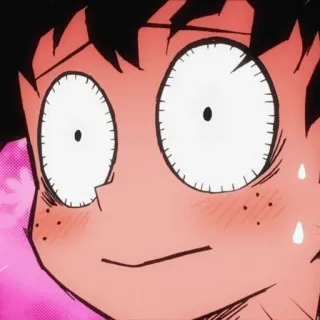 🥦 Izuku Midoriya My Hero Academia 애니메이션, 나의 히어로 아카데미아, 미도리야 이즈쿠, 데쿠, 충격, 놀람 telegram sticker