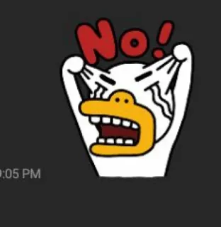 😮‍💨 No! Dessin animé, Canard, En colère, Non whatsapp sticker