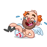 🤣 Phim hoạt hình, Thiên thần, Cherub, Thần Tình Yêu, Bay, Khỏa thân whatsapp sticker