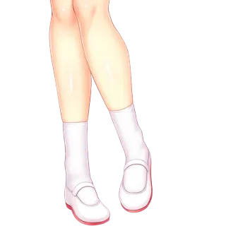 👙 legs, feet, shoes, socks, white, anime, cartoon whatsapp sticker