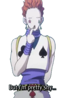 🤔 Hisoka Hunter x Hunter But I'm pretty shy... anime, shy, hisoka, hunter x hunter telegram sticker