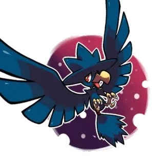 👿 Murkrow Pokémon pokemon, murkrow, duister, vliegend, vogel, cartoon telegram sticker