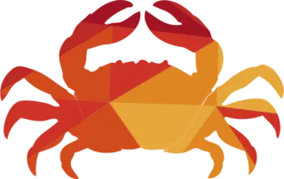 ♋ krab, dier, geometrisch, oranje, zee, schaaldier telegram sticker