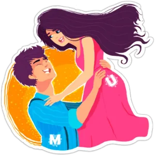 💘 cặp đôi, lãng mạn, ôm, tình yêu, hoạt hình, người telegram sticker