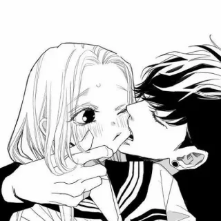 🐯 Anime, Pocałunek, Miłość, Romans, Para, LGBT, Manga telegram sticker