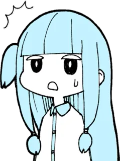 😦 anime, cartone animato, ragazza, confusa, sorpresa whatsapp sticker