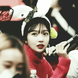 💮 女人, 韩国, 兔耳朵, 偶像, 可爱 telegram sticker