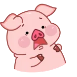 😳 cochon, animal, mignon, dessin animé, emoji telegram sticker