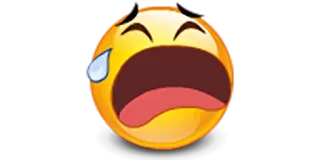 😭 emoji, weinen, traurig, emotional, cartoon, gelb whatsapp sticker