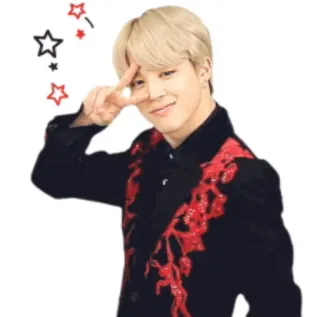 😇 Jimin Jimin, BTS, k-pop, peace sign, star, Korean pop, singer telegram sticker