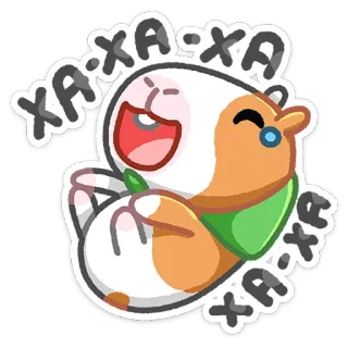 😃 XA-XA-XA Meerschweinchen, Cartoon, Tier, Süß, Sticker whatsapp sticker