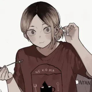 🏳 Kozume Kenma Haikyuu!! NEKOMA 애니메이션, 하이큐, 네코마, 코즈메 켄마, 켄마, 고양이, 캐릭터 telegram sticker