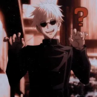👐 Gojo Satoru Jujutsu Kaisen 动漫, 五条悟, 咒术回战, 漫画, 问号, 搞笑, 角色 telegram sticker
